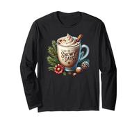 Aesthetic Winter Coffee Latte Graphic for Women Snowy Days Maglia a Manica