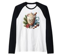 Aesthetic Winter Coffee Latte Graphic for Women Snowy Days Maglia con Maniche Raglan