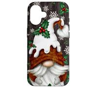 Aesthetic Winter Gnome Christmas Pudding Hat Cute Snowflake Custodia per iPhone 16