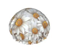 Aesthetically Daisy Flower White Cuffia Da Bagno Per Donna Riutilizzabile Cuffia Da Doccia Comodo Cuffie Da Bagnos Per Nuoto Salone Hotel