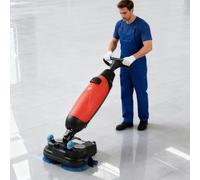 AETEREOS Lavasciuga Pavimenti Uomo a Terra, Lavapavimenti Elettrico Commerciale, Doppie Spazzole, Pulizia a Umido e a Secco, capacità di Pulizia di 1200 m²/h Red-220V