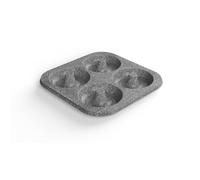 Aeternum, Bakeware Petravera, Stampo per Bagel 4 pz, Dimensioni 23,5x23,5 cm, Adatto al forno, Carbon Steel, Grigio