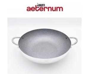 Aeternum Bialetti Wok Saltapasta 36cm 2 Manici Induzione Antiaderente Pietra