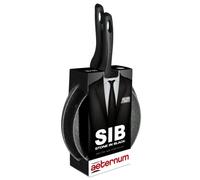 Aeternum, Stone in Black, Bis Padelle, Adatte a Induzione, Diametro 24-28 cm, Alluminio, Nere
