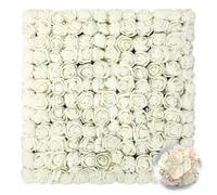 AetherAurora 144 Pezzi Rose in Schiuma Piccoli, 2.5cm Mini Rose Finte Bianche, Roselline per Decorazioni con Gambo, Valentino Matrimonio Festa Halloween Festival Decorazione Casa Fai da Te