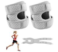 AetherAurora 2 Pezzi Cinturino al Ginocchio Uomo e da Donna, Ginocchiera Rotulea Regolabile, Sportiva Ginocchiera con Foro Rotuleo, per Sport, Protezione del Ginocchio, Per Esercizi e Corsa(Grigio)