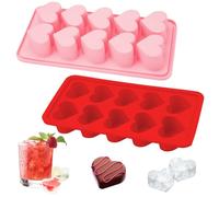 AetherAurora 2 Pezzi Stampo per Cubetti di Ghiaccio a Forma di Cuore | Ghiaccio Stampo Cuore Silicone, Senza BPA, per Whisky, Cocktails, Birra, Succhi, Cioccolato, Caramelle
