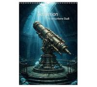 Aetherion - Die versunkene Stadt (Wandkalender 2027 DIN A3 hoch), CALVENDO Monatskalender: Mystische Unterwasserwelt im Steampunk-Stil