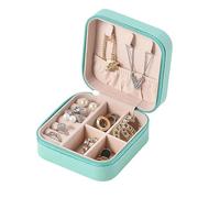 AetherPeak Portagioie portatile da donna, in pelle PU, organizer da viaggio per gioielli con design a più scomparti, custodia per gioielli con protezione anti-ossidazione (blu)