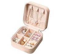 AetherPeak Portagioie portatile da donna, in pelle PU, organizer da viaggio per gioielli con design a più scomparti, custodia per gioielli con protezione anti-ossidazione (rosa)