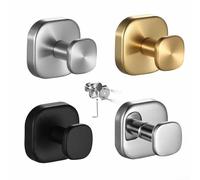 Aetluxery Gancio in acciaio inox per bagno, montaggio a parete, per asciugamani, accappatoi, cappotti, vestiti, carta igienica, design salvaspazio, ruggine (grigio chiaro)