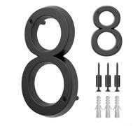 Aetluxery Moderno numero civico galleggiante da 15,2 cm, cartello nero per parete esterna o cassetta postale, numeri di casa resistenti alle intemperie per giardino, appartamento e ufficio (8#)