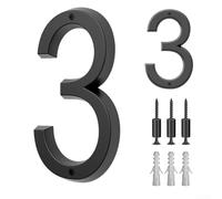 Aetluxery Moderno numero civico galleggiante da 15,2 cm, cartello nero per parete esterna o cassetta postale, numeri di casa resistenti alle intemperie per giardino, appartamento e ufficio (3#)