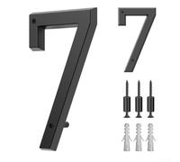 Aetluxery Moderno numero civico galleggiante da 15,2 cm, cartello nero per parete esterna o cassetta postale, numeri di casa resistenti alle intemperie per giardino, appartamento e ufficio (7#)