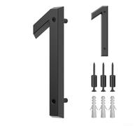 Aetluxery Moderno numero civico galleggiante da 15,2 cm, cartello nero per parete esterna o cassetta postale, numeri di casa resistenti alle intemperie per giardino, appartamento e ufficio (1#)