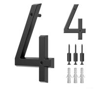 Aetluxery Moderno numero civico galleggiante da 15,2 cm, cartello nero per parete esterna o cassetta postale, numeri di casa resistenti alle intemperie per giardino, appartamento e ufficio (4#)