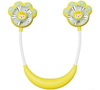 Aetluxery Ventilatore regolabile da appendere al collo, portatile a 2 velocità, con tubo flessibile, batteria integrata da 1200 mAh, ricaricabile tramite USB, ventilatore a mani libere per l'estate (A