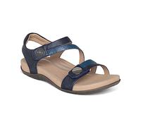 Aetrex Sandali da donna Jess con cinturino regolabile a un quarto - Entra nel comfort e nello stile, il tuo compagno perfetto per supporto ed eleganza tutto il giorno, Navy, 41/42 EU