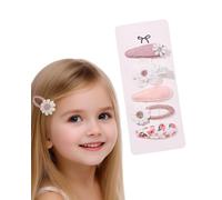 AEUXZA Set di 5 Mollette per Capelli Bambina - Set di Rose Rosa-Pesca, Accessori Floreali in Tessuto, Morbidi per Neonati