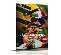 AEUYWQHKEKG Ayrton Senna - Poster estetico vintage su tela, decorazione artistica da parete per soggiorno e camera da letto, 60 x 90 cm, con cornice