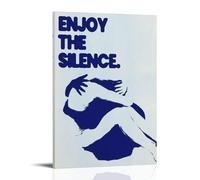 AEUYWQHKEKG Enjoy The Silence - Poster estetico vintage su tela, decorazione artistica da parete per soggiorno e camera da letto, 20 x 30 cm, con cornice