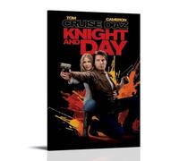 AEUYWQHKEKG Poster artistico da parete con scritta "Knight And Day" su tela, decorazione artistica da parete per soggiorno e camera da letto, 20 x 30 cm, con cornice