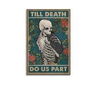 AEUYWQHKEKG Poster artistico da parete con scritta "Till Death Do Us Part" su tela, decorazione artistica da parete per soggiorno, camera da letto, 20 x 30 cm, senza cornice