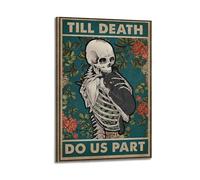 AEUYWQHKEKG Stampa artistica da parete con scritta "Till Death Do Us Part", stampa artistica da parete su tela, decorazione per soggiorno, camera da letto, 20 x 30 cm, con cornice