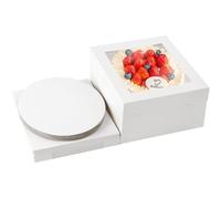 Aevcvok Set di 10 Scatola per Torta 30,5 x 30,5 x 20,3 cm, Scatole per Dolci Bianca, Contenitori per Torte con Vassoi et Finestra, 10 Pezzi Cake Box per Torta, Pie, Dessert- 12 x 12 x 8 inch