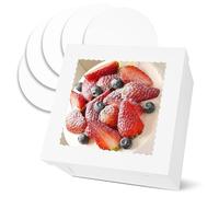 Aevcvok Set di 5 Scatola per Torta 30,5 x 30,5 x 20,3 cm, Scatole per Dolci Bianca, Contenitori per Torte con Vassoi et Finestra, 5 Pezzi Cake Box per Torta, Pie, Dessert- 12 x 12 x 8 inch