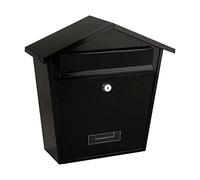 AEVIRAFL Scatola di posta creativa in acciaio inox, coperchio pieghevole con serratura rinforzata, scatola di deposito di capacità media, cassette postali da parete (nero)