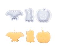 Aevorant 3 Piezas Moldes de Silicona, Molde para Portavelas 3D Halloween, Molde de Calabaza en Silicona para Resina, DIY Regalo y Decoración de Halloween