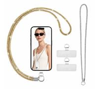 Aevorant Cordone per Telefono Universale Brillante - 2 Pezzi - Lanyard Cristalli con Strass - Portabadge e Portachiavi - Compatibile con la Maggior Parte dei Telefoni