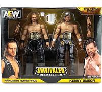 AEW AEW0146 Unrivaled Collection Tag Team Pack-Kenny Omega e Hangman Adam Page Action Figures, Plus Accessori, Multi