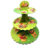 AEX Alzata per torte a 3 ripiani in cartone, supporto per cupcake di compleanno, supporto per torte per tè pomeridiano, supporto rotondo biodegradabile per alimenti, frutta, dessert, cupcake, Winnie