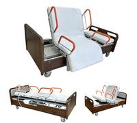 AEXET Letto medico elettrico con 5 funzioni, letto ospedaliero per infermieri con inclinazione laterale, ausilio regolabile per la casa con ruote silenziose, fino a 440 libbre