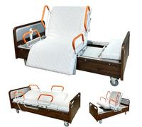 AEXET Letto ospedaliero completamente elettrico con funzione di rotazione, letto medico a 5 funzioni con inclinazione laterale, dispositivo di assistenza infermieristica mobile