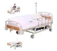 AEXET Letto ospedaliero completamente elettrico con inclinazione laterale, letti medici a 10 funzioni per la casa, ausilio infermieristico con materasso, sponda di protezione