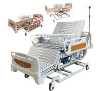 AEXET Letto ospedaliero Premium a 10 funzioni con inclinazione laterale, letto medico completamente elettrico regolabile in altezza con ruote silenziose, sponda di protezione
