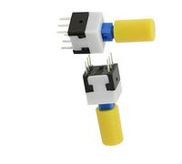 Aexit 10 pezzi 8 x 8mm x 21mm tappo giallo momentaneo tattile pulsante interruttore a 6 pin ID: 507926