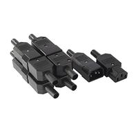 Aexit 5Pair 3-Terminali Montaggio a pannello IEC320 C14 C13 Femmina Maschio Adattatori a spina AC Computer Alimentazione Cavo Connettori 250V 10A ID: 716524