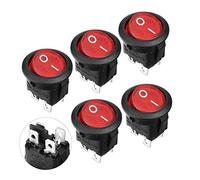 Aexit 5PCS Round Red Lamp 4 Pin DPST Interruttore a bilanciere per barche AC 250V 6A 125V 10A ID: 667412