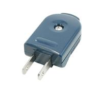 Aexit AC 250V 10A Teal Blue Shell Rotazione a 90 gradi 2 pin piatto Connettore a spina americana ID: 433863