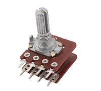 Aexit B50K 50K Ohm 6mm Shaft Dia 8 Terminals Potenziometro a doppio cono lineare rotante Audio ID: 113828
