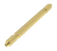 Aexit Goldtone Brass Drill Bit Dia 1-1.5mm Double Mouth Pin Vise Hand Chuck ID: 691451