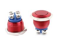 Aexit Interruttore a pulsante a testa piatta zincato temporizzato 2Pcs 16mm SPST rosso ID: 362718