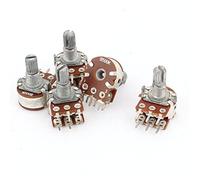 Aexit Potenziometro a cono rotante lineare doppio da 5 pezzi B500K Tipo B 500K Ohm 6 Terminal ID: 684606