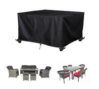 AEXOIO Coperture per Mobili Da Esterno 130x105x80cm/LxlxH Copertura da Tavolo da Esterno Telo,Protezione Contro Il Vento, Protezione UV,con cinturino antivento e coulisse regolabile