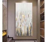 AEXOIO Decorazione da parete in tela con texture dorata astratta moderna per soggiorno e camera da letto, stampa artistica contemporanea 90x183cm/35x72in