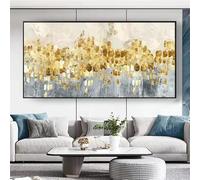 AEXOIO Dipinti astratti su tela, quadri con foglie, grandi decorazioni murali originali per il soggiorno 100x200cm/39x79in